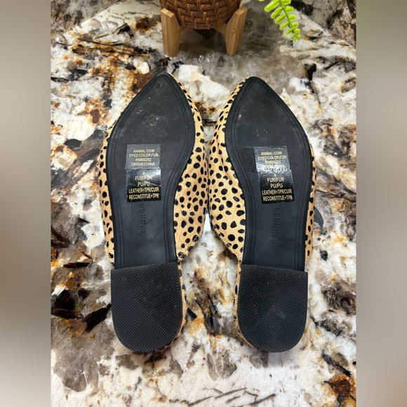 Express Leopard-Print Pointed Mule Slides - Tan/Black - Picture 5 of 7